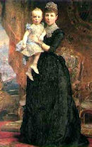 La Regente Mar&iacute;a Cristina de Habsburgo con su hijo Alfonso 