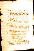 Manuscrito "Sentimientos de La Naci&oacute;n" (Jose Mar&iacute;a Morelos)